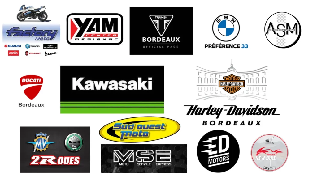 Nos partenaires sud ouest moto Harley-Davidson triumph Ducati Yamaha Kawasaki Suzuki ...